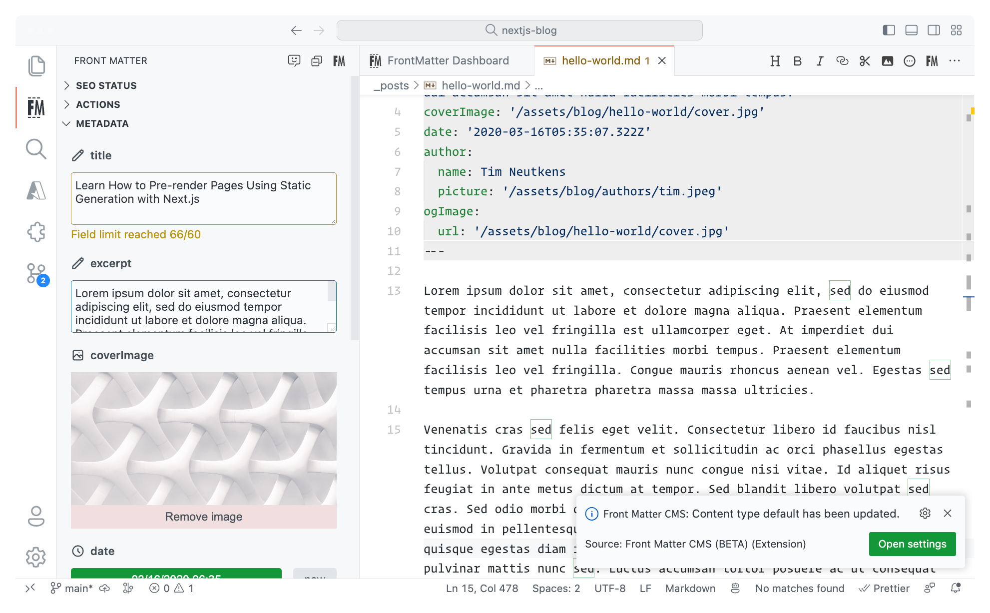 Content-type configuration