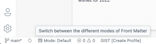 Status bar mode switch